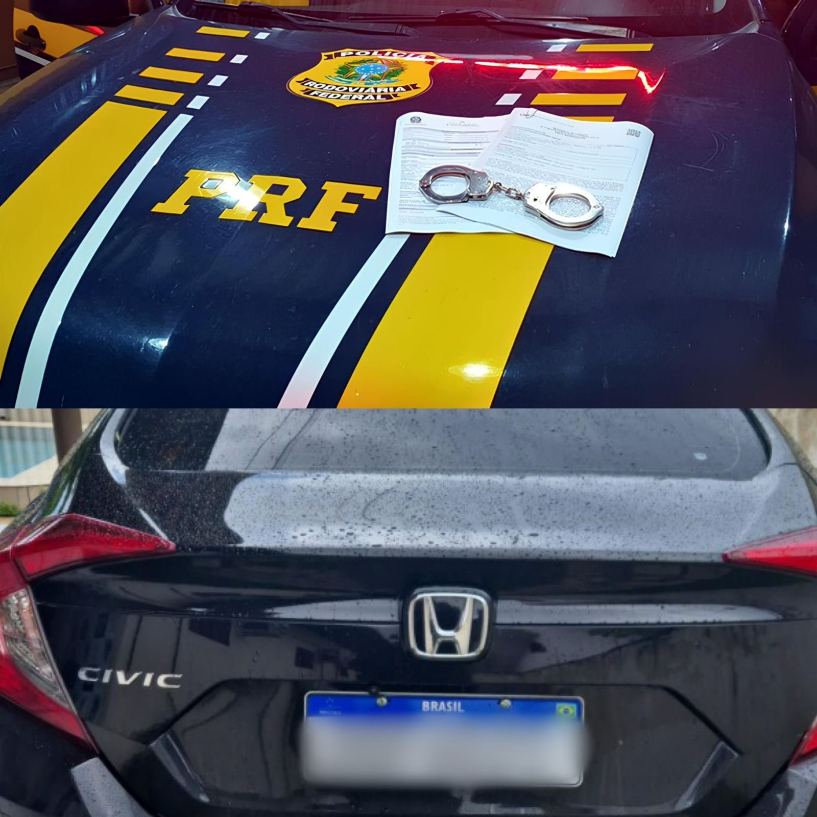 PRF na Paraíba prende dois foragidos da Justiça pelo crime de homicídio e apreende veículo adulterado