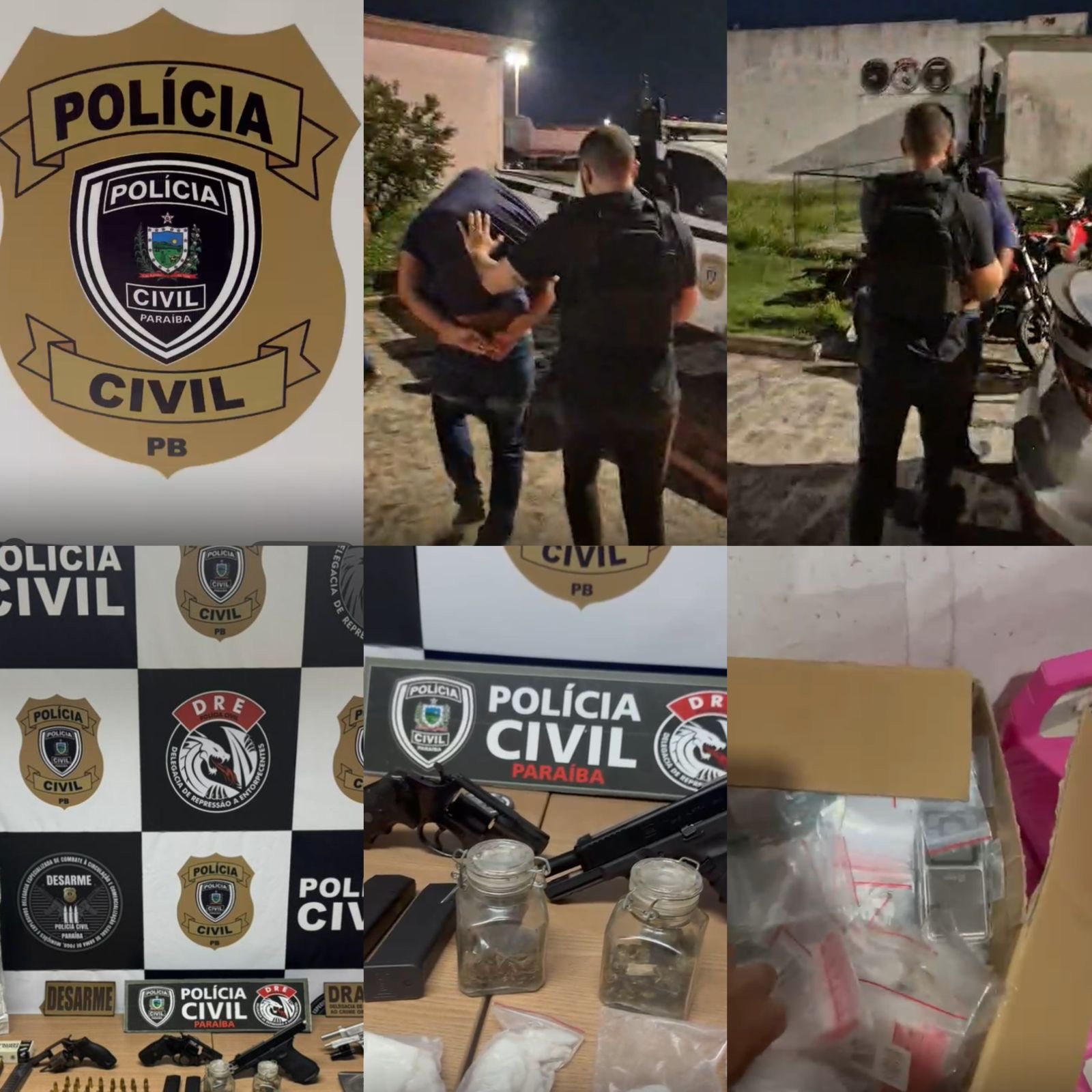 DRACO: Polícia Civil prende dois suspeitos por tráfico de drogas e posse ilegal de armas de fogo
