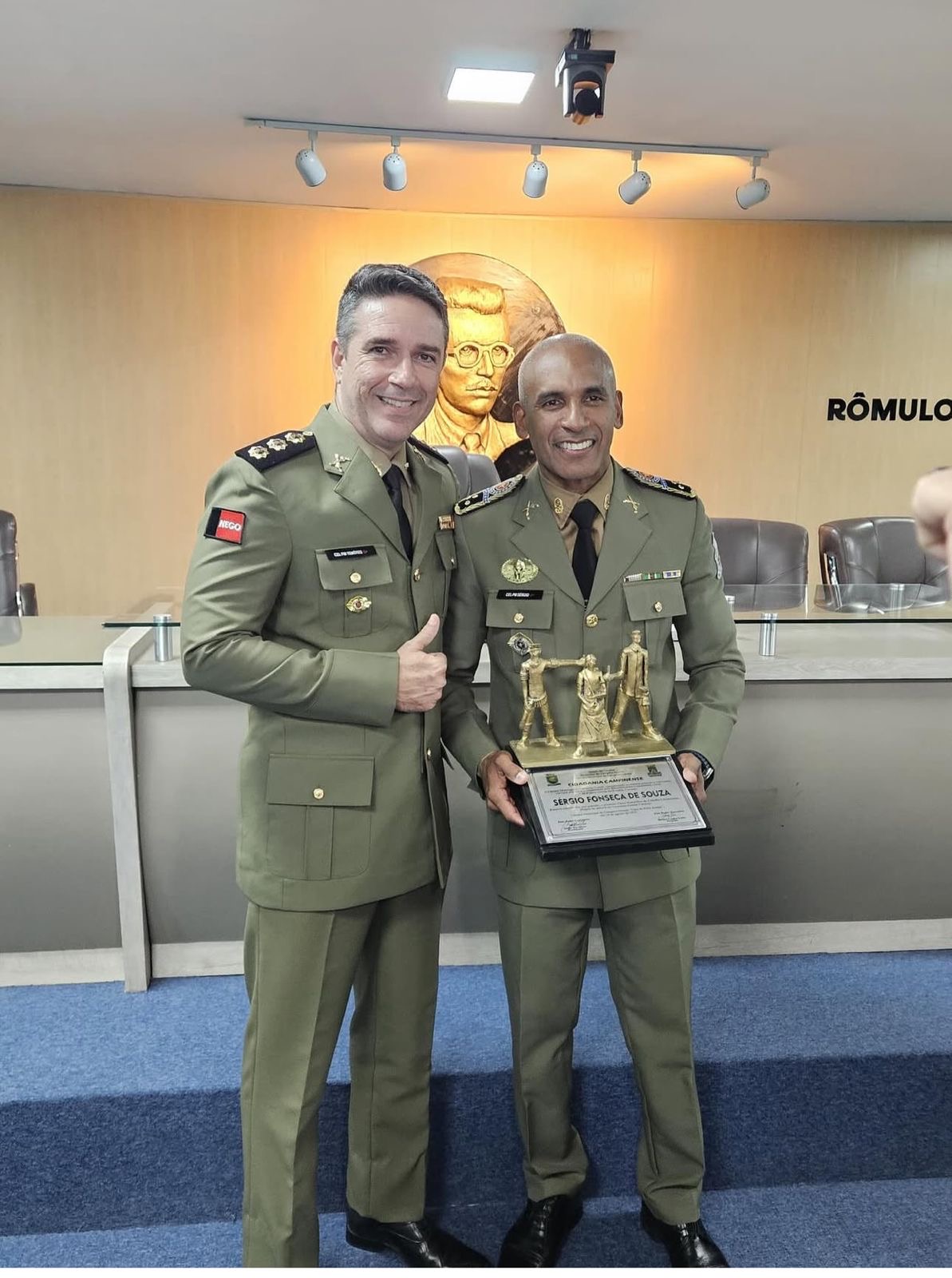 Coronel da Polícia Militar da Paraíba agradece a Deus e ao ex-comandante-geral, coronel Sérgio Fonseca, ao se despedir do comando metropolitano