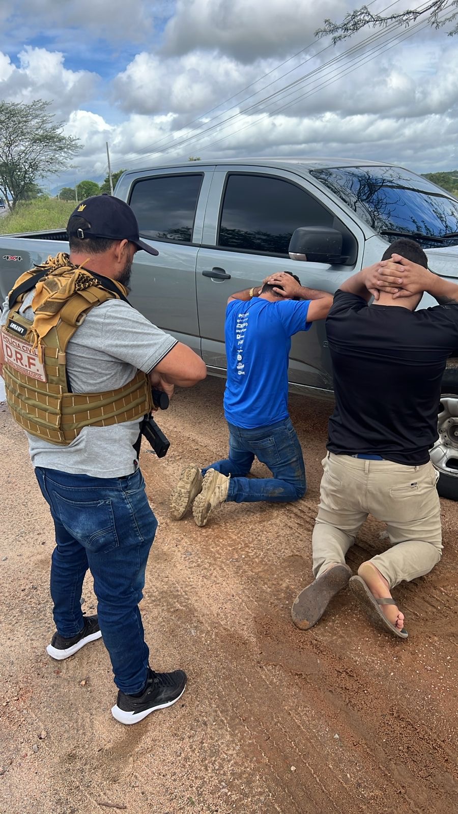 DRF: Polícia Civil recupera caminhão roubado e prende três suspeitos de sequestro