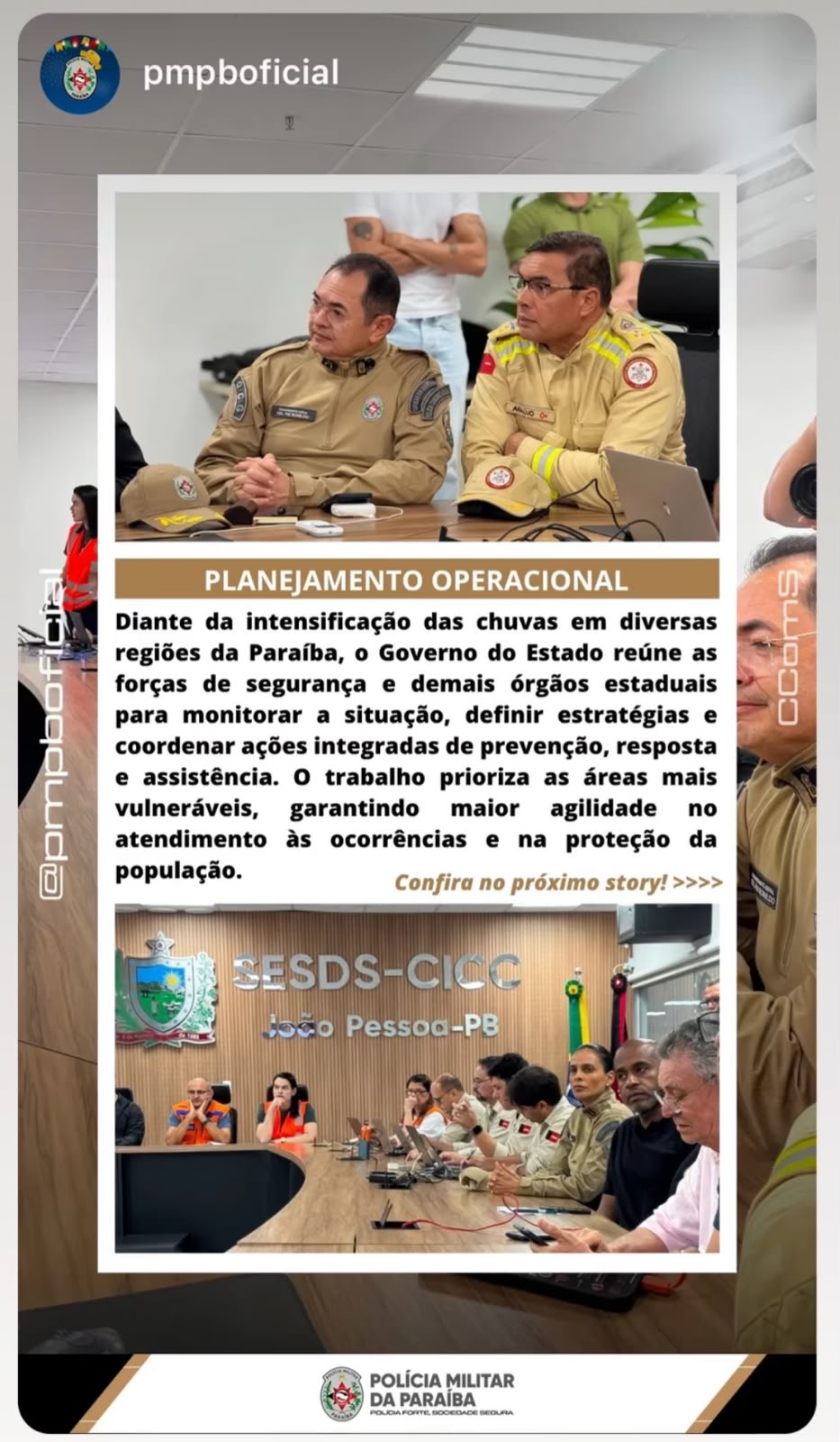 GOVERNO DA PARAÍBA REFORÇA PLANEJAMENTO OPERACIONAL DIANTE DAS CHUVAS E MOBILIZA FORÇAS DE SEGURANÇA