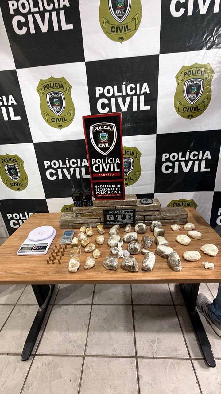 NO BREJO: Polícia Civil apreende drogas, munições e material ligado ao tráfico de drogas