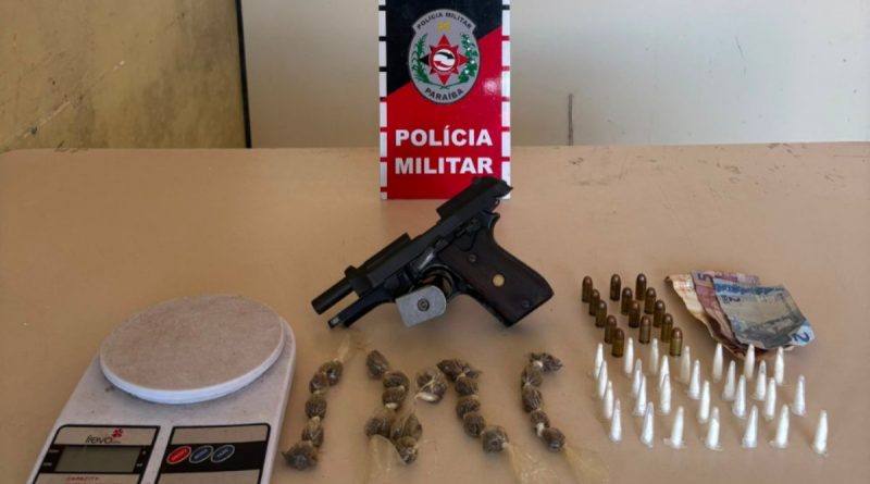 Suspeito de tráfico é preso com arma e drogas na zona rural de Santa Rita