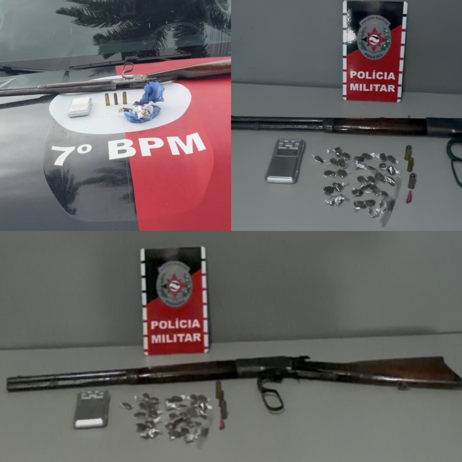 POLÍCIA MILITAR APREENDE ARMA, MUNIÇÕES E DROGAS DURANTE AÇÃO NO ALTO DAS POPULARES, EM SANTA RITA