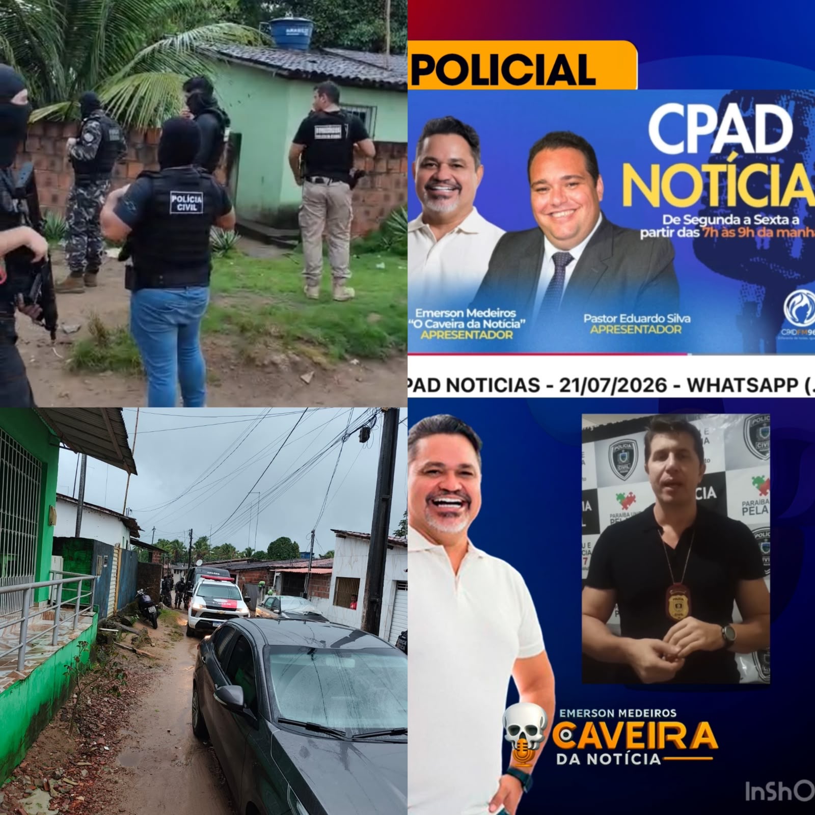 Operação Efialtes: Polícia Civil prende três investigados por tentativa de homicídio em Caaporã; dois também são presos por tráfico de drogas