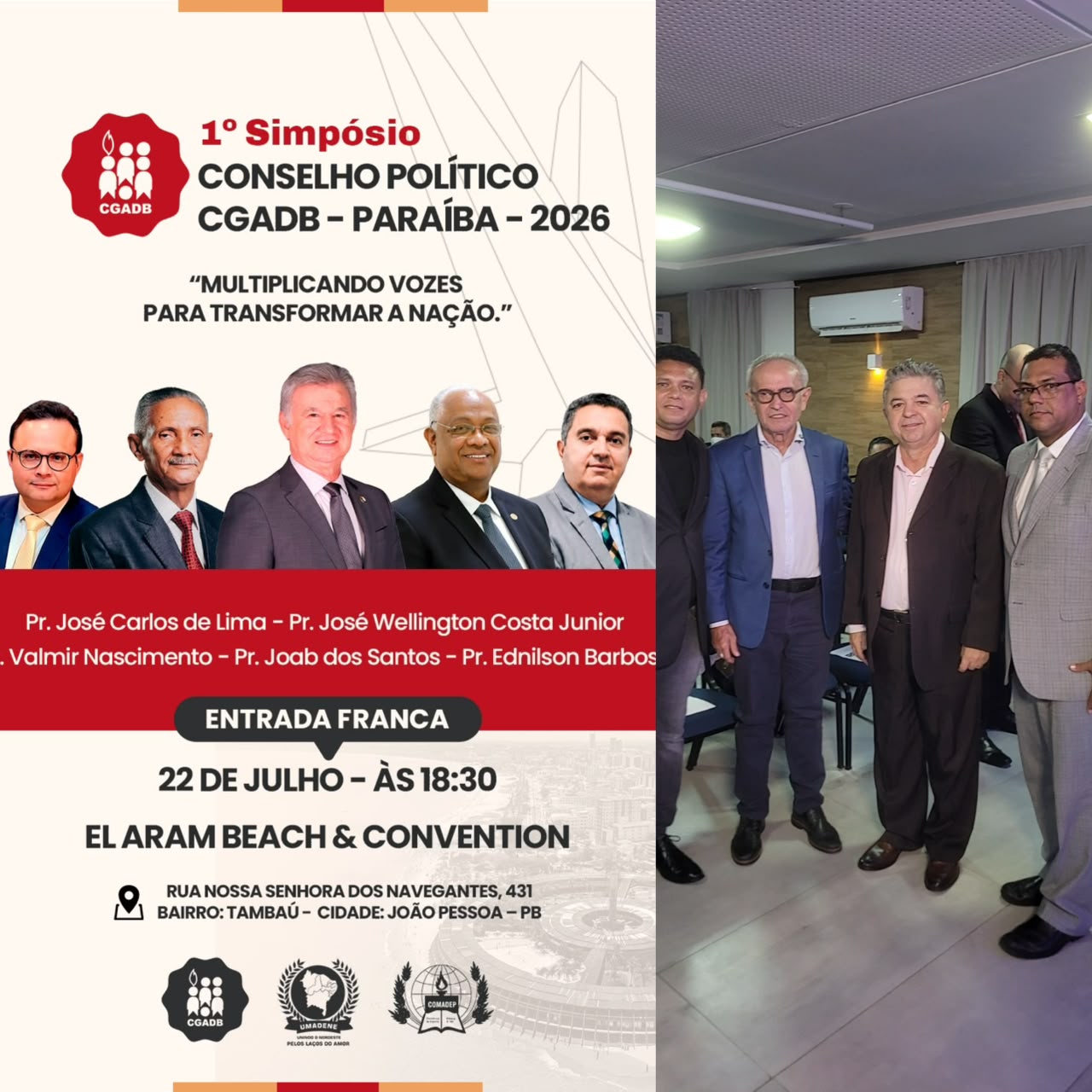 CGADB realiza Primeiro Simpósio Político na Paraíba e incentiva participação consciente dos cristãos na vida pública