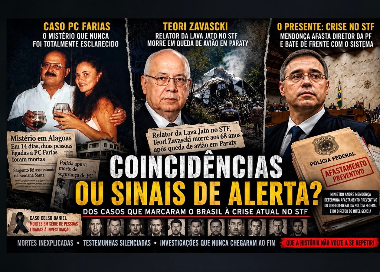 COINCIDÊNCIAS OU SINAIS DE ALERTA? OS CASOS QUE VOLTAM A ASSOMBRAR A POLÍTICA BRASILEIRA