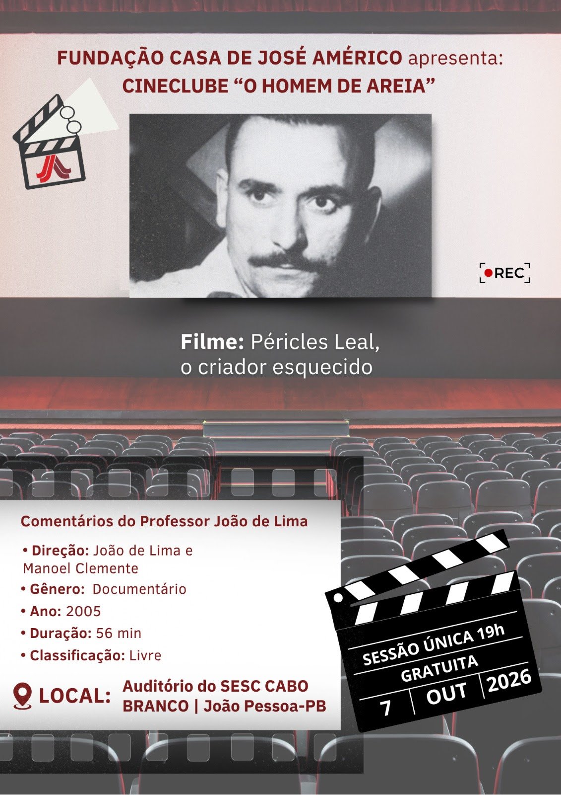 Cineclube da FCJA exibe documentário sobre o paraibano Péricles Leal