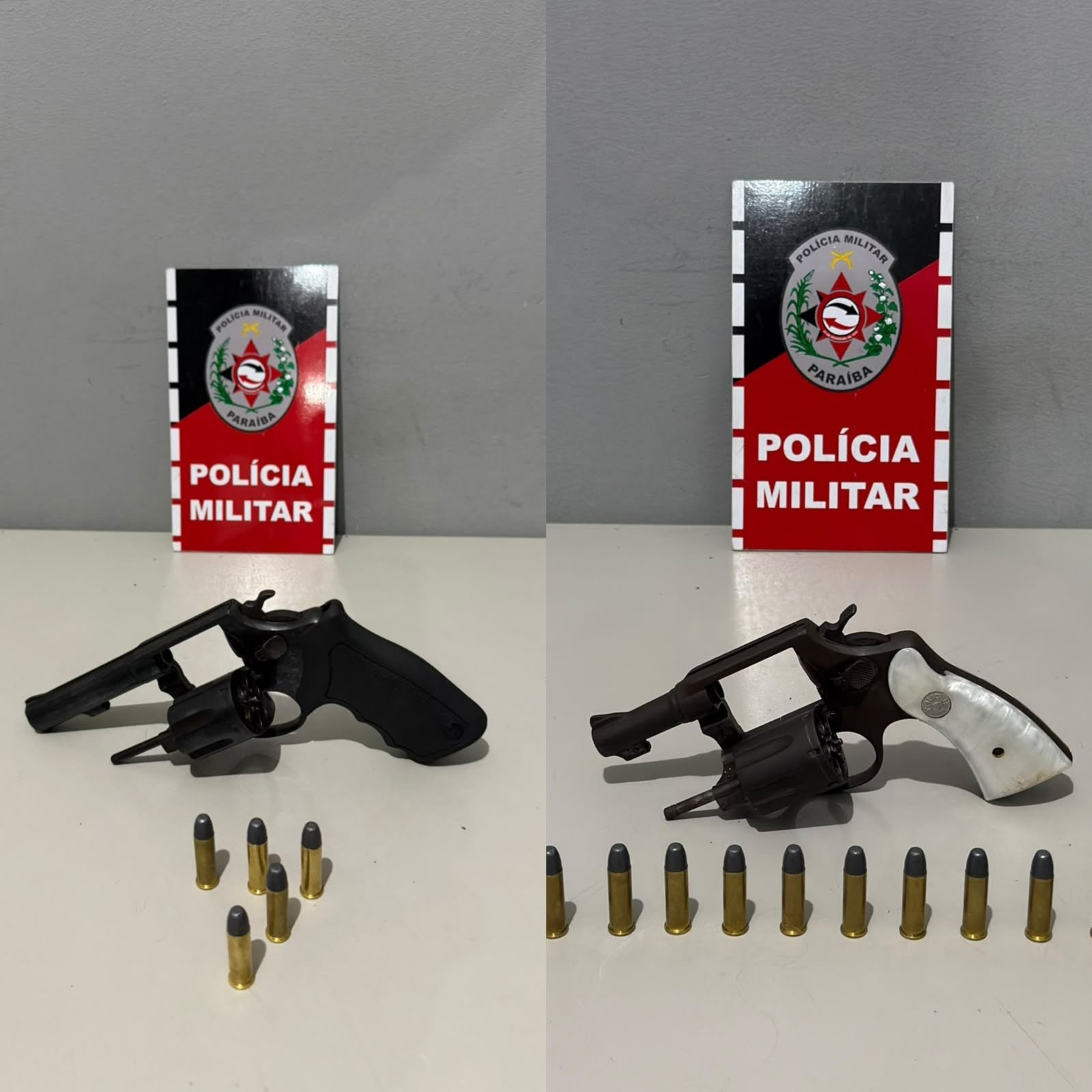 POLÍCIA MILITAR APREENDE DUAS ARMAS DE FOGO E PRENDE DOIS INDIVÍDUOS EM SANTA RITA