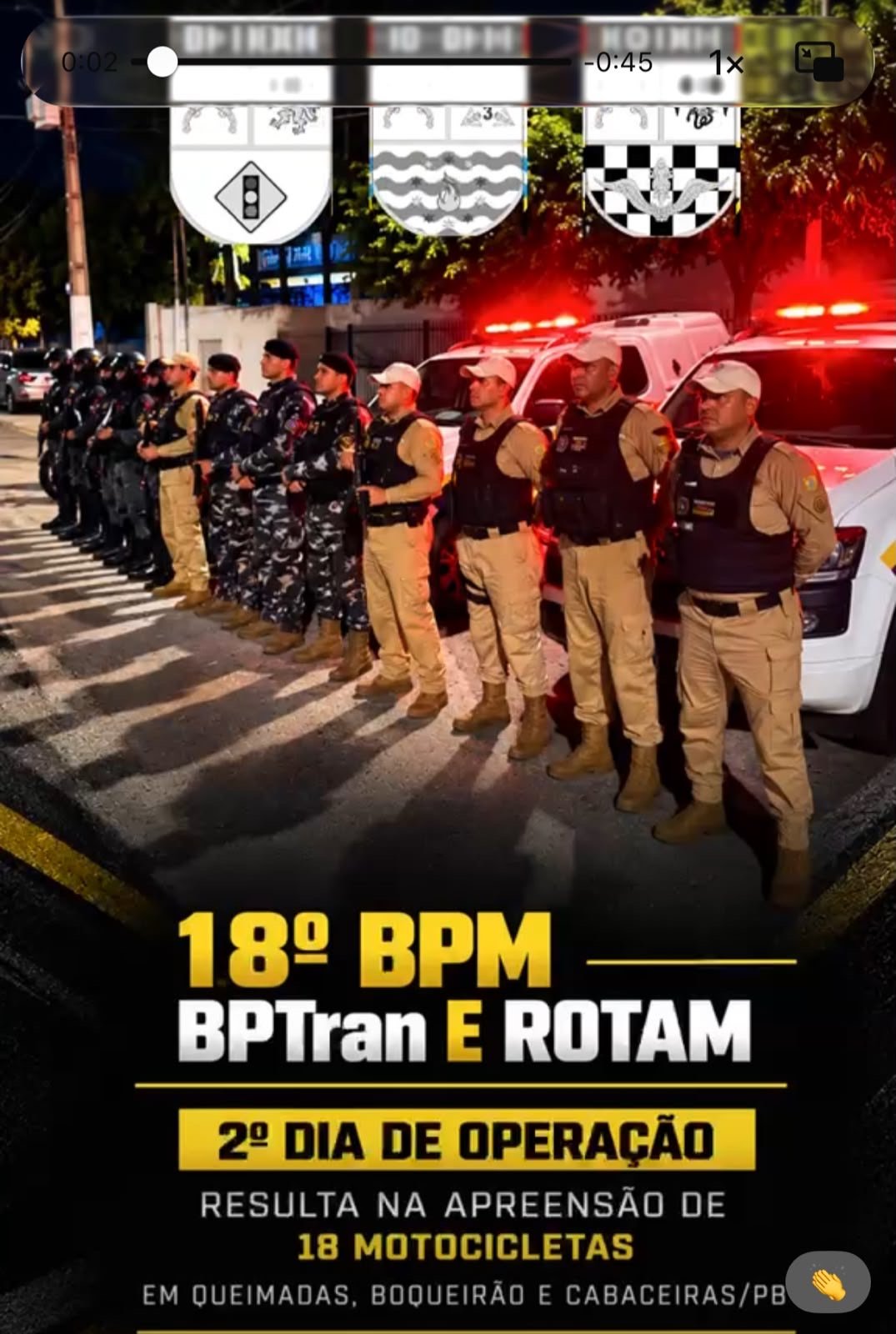 🚨 18º BPM | OPERAÇÃO CONJUNTA RESULTA NA APREENSÃO DE 18 MOTOCICLETAS EM QUEIMADAS, BOQUEIRÃO E CABACEIRAS/PB